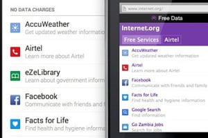 Capture d’écran de l’application Free Basics Services proposée par Airtel et Facebook. © DR