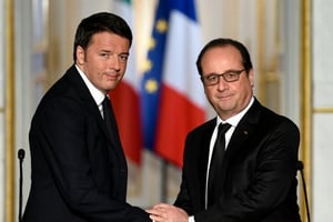 Matteo Renzi et François Hollande à l’Elysée le 26 novembre 2015 © Miguel Medina/AFP