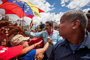 Nicolás Maduro, le président sortant, en campagne dans la capitale, en août. © MIGUEL GUTIERREZ/EFE/MAXPPP