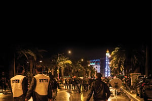 Sur les lieux du drame, avenue Mohammed-V, à Tunis, le 24 novembre. © ONS ABID