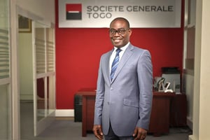 Moyeme Baniab dirige la première succursale de Société générale Bénin, ouverte à Lomé en juin 2015. © PITA/APRÉSENT POUR J.A.