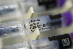 Doses de vaccin contre la grippe, 12 novembre 2015, New York © Patrick Sison/AP/SIPA