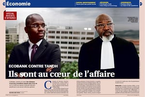 Une éco de l’édition n° 2865 de Jeune Afrique. © DR