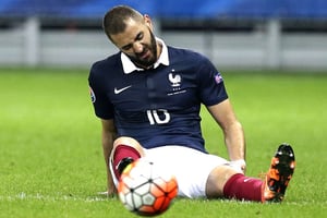 Karim Benzema, l’avant-centre de l’équipe de France. © Lionel Cironneau/AP/SIPA