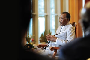 Le chef de l’État tchadien, à N’Djamena. © VINCENT FOURNIER/J.A.