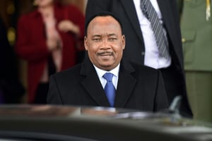 Le président du Niger, Mahamadou Issoufou, le 25 janvier 2015 à Alger. © Farouk Batiche