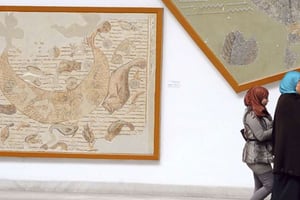 Le musée du Bardo, célèbre pour sa collection de fresques romaines,  célèbre l’art contemporain du 16 décembre au 7 janvier. © Hassene Dridi/AP/SIPA