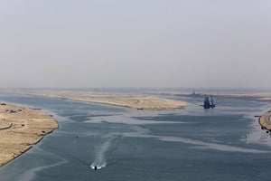 Vue du Canal de Suez, en août 2015. © Amr Nabil/AP/SIPA