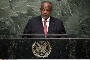 Ismail Omar Guelleh, en septembre 2015 à l’ONU. © Richard Drew/AP/SIPA