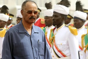 Le président érythréen, Isaias Afwerki, le 11 juin 2015 à Khartoum, lors d’une visite au Soudan. © Ashraf Shazly/AFP