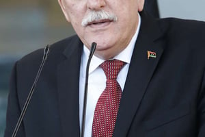 Fayez el-Sarraj, Premier ministre désigné du futur gouvernement libyen d’union nationale, Sikhrat, Maroc, 17 décembre 2015 © Abdeljalil Bounhar/AP/SIPA