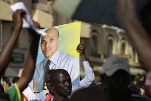 Manifestation de soutien à Karim Wade, Dakar, Sénégal, le 23 avril 2013 © Rebecca Blackwell/AP/SIPA