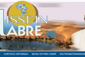 Capture d’écran de la page d’accueil du site internet officiel de la défense de Hissène Habré. © Capture d’écran / J.A.