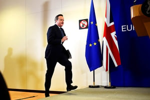 Le Premier ministre britannique à Bruxelles, le 19 février. © DYLAN MARTINEZ/REUTERS