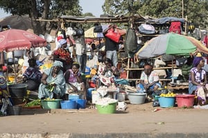 Le marché de Bandim, en Guinée Bissau, en mars 2014. Photo d’illustration. © Sylvain Cherkaoui pour Jeune Afrique
