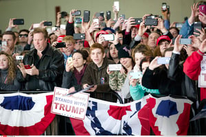 Supporters 
de Donald Trump, 
le 1er
             mars à Columbus. © JOHN MINCHILLO/AP/SIPA