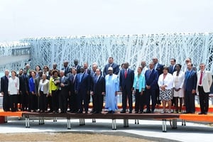 Le Centre caribéen d’expressions et de mémoire de la traite et de l’esclavage à Pointe-à-Pitre lors de l’inauguration le 10 mai 2015. © Dominique Chomereau-Lamo/AP/SIPA