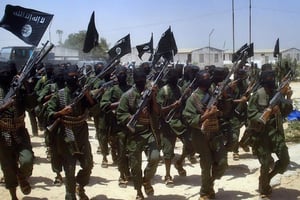 Des combattants islamistes en train de s’entraîner dans la région de Shabeelle, à 25 kilomètres de Mogadiscio, le 17 février 2011 © Mustafa Abdi / AFP