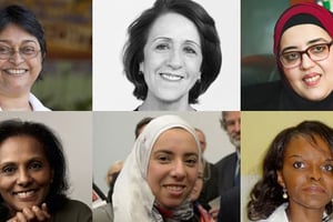 De g. à dr. et de haut en bas : Quarraisha Abdool Karim, Rajaa Cherkaoui, Halima Benbouza, Segenet Kelemu, Sherien Elagroudy et Francine Ntumi? © DR / Montage J.A.