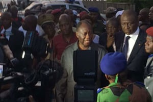 Allasane Ouattara, le 13 mars à Grand-Bassam. © Christin Roby/AP/SIPA