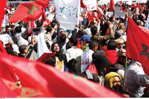 Manifestation anti-Ban Ki-moon,
             
            
à Rabat, le 13 mars. © ABDELJALIL BOUNHAR/AP/SIPA