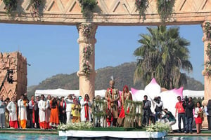 Mariage de Vega Gupta et de Aakash Jahajgarhia, au Sun City’s Palace, en Afrique du Sud,  le 2 mai 2013 © AP / SIPA
