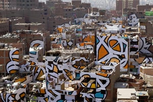 Le dernier calligraffiti d’El Seed au Caire, pour changer les mentalités. © El Seed