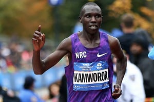 Geoffrey Kamworor lors du marathon de New York, le 1er novembre 2015. © AFP