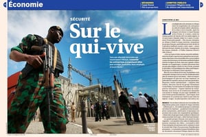 Ouverture des pages économie de Jeune Afrique 2881 dans les kiosques du 27 mars au 2 avril 2016. © JA