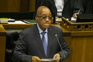 Le président sud-africain Jacob Zuma à l’Assemblée nationale au Cap (sud) le 17 mars 2016. © AFP