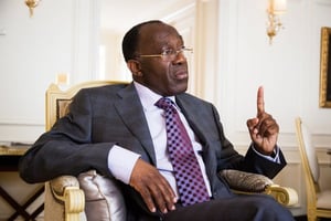 Raymond Tshibanda, ministre des Affaires étrangères, le 25 février 2015 à Paris. © Camille Millerand/J.A.