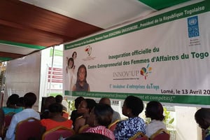 Le centre Innov’up a été inauguré à Lomé en présence du Directeur-Afrique du PNUD. © Yves Kokoayi pour J.A.
