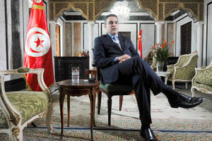 Au palais du gouvernement, à Tunis, le 25 avril 2014. © Fethi Belaid/AFP