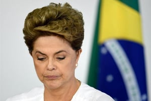 La présidente brésilienne Dilma Roussef le 15 avril 2016 à Brasilia © Evaristo Sa /AFP