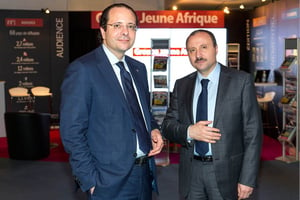 Walid (g.) et Bassem Loukil, le 22 mars 2016, à Abidjan, lors du Africa CEO Forum © Jacques Torregano/Divergence/Africa CEO Forum/Jeune Afrique