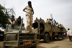 Des combattants des forces de sécurité soudanaises, à Nyala, au Darfour du Sud, le 3 mai 2015. © AFP