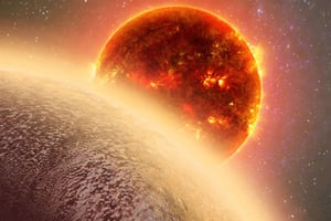 Vue d’artiste de l’exoplanète GJ 1132b, découverte par la Nasa en 2015 et elle aussi distante de 39 années-lumière de la Terre. © Dana Berry / AP / SIPA