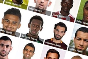Une partie de la sélection des trente joueurs africains de la saison européenne. © J.A.