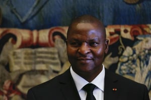 Le président centrafricain Faustin-Archange Touadéra. © Alessandro Bianchi/AP/SIPA