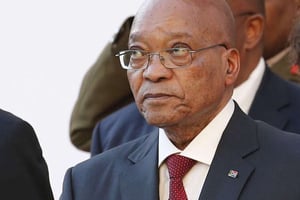 Le président sud-africain Jacob Zuma devant le Parlement au Cap, le 29 avril 2016. © Mike Hutchings/AP/SIPA