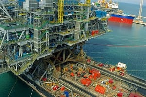 Vue d’une plateforme pétrolière de Chevron. Au NIgeria, le groupe américain a produit plus de 200 000 barils de brut par jour, en 2015. © www.chevron.com