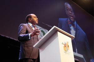 Akinwumi Ayodeji Adesina, président de la Banquer africaine de développement, à Lusaka, le 24 mai 2016. © Banque africaine de développement