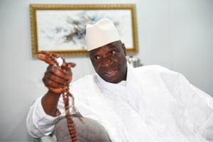 Yahya Jammeh au cours de l’entretien accordé à J.A., le 17 mai à Farafenni. © Bangaly Touré pour JA