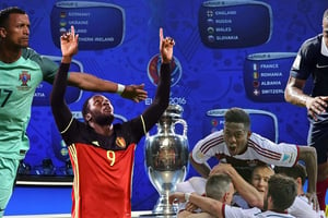 Nani, Romelu Lukaku, David Alaba et Patrice Evra font partie des Africains de l’Euro 2016. © AP/SIPA/Montage J.A.