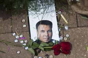 Le mémorial dédié à Muhammad Ali, à Louisville, dans le Kentucky. © DG/AP/SIPA