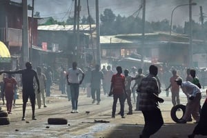 Une manifestation de l’opposition en mai 2016 à Nairobi au Kenya. © Carl De Souza / AFP