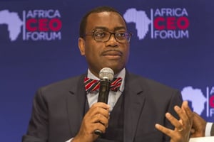Akinwumi Ayodeji Adesina, président de la BAD. © Eric Larrayadieu/ Africa CEO Forum/Jeune Afrique