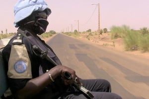 Des membres de la Minusma le 18 mai 2016 à Gao, au Mali. © AFP/SOULEYMANE AG ANARA