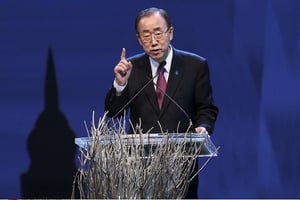 Ban Ki-Moon au sommet international de l’humanitaire à Istanbul (Turquie, 23/05/16) © AP/SIPA