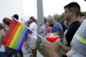 Hommage à Miami aux victimes de l’attentat d’Orlando du 12 juin 2016. © Lynne Sladky/AP/SIPA